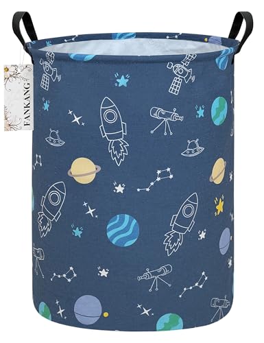 FANKANG Storage Basket, Nursery Hamper Canvas Laundry Basket Foldable with Waterproof PE Coating Large Storage Baskets for Kids Boys and Girls, Office, Bedroom, Clothes,Toys（Colorful Space ） - color: Colorful Space