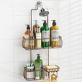 Epicano Shower Caddy Hanging, Anti-Swing Over Head Shower Caddy Rustproof with hooks for Towels, Sponge and more, Bronze - color: Bronze