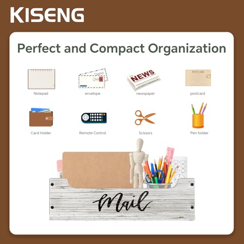 White Wooden Mail Organizer Countertop (Brown + White) - color: Brown + White