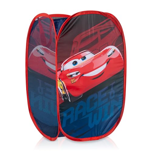Disney Pixar Cars Pop Up Hamper - Lightning McQueen Racecar Mesh Laundry Basket/Bag with Durable Handles - Storage for Clothes and Toys - color: Blue - Cars