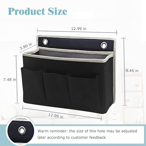 Wall Hanging Organizer Bag/Hanging Baskets with Large Mesh Compartment & 3 Pockets，Over the Door Organizer Space Saving Storage for Bedroom,RV Camper, Closet (Black-1pack) - color: Black-1pack