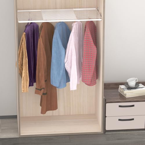 Slideep Adjustable Closet Storage Shelves with Seamless Sticker, Stainless Steel Expandable Wardrobe Shelves Organizer System for School Locker, Under Sink (Large, 2Pack) - size: 12"D x 16.9"W