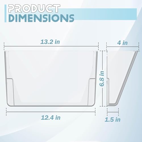 MINDEPOT 3 Pockets Acrylic Wall File Organizer, Clear Wall File Holder, Plastic Hanging Wall File Holder for Office, School and Home, Clear - color: Clear, size: 3Pack