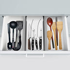 6-Pack Drawer Dividers - 2.6 Inches High, Adjustable 16 to 22 Inches Bamboo Drawer Organizer, Large Expandable Separator for Clothes, Dresser, Bedroom, Bathroom, Baby, Office, Kitchen Utensils, Gray - color: Gray