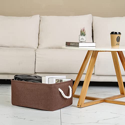 WarmHome Fabric Storage Bin Shelf Basket for Home, Closet(Brown-3 Pack, 13.8L9.8W6.7H) - color: Brown, size: 3PCS/Medium -13.8Lx9.8Wx6.7H