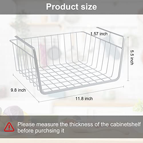 Under Shelf Basket Undershelf Storage Basket Pantry Shelf Organizer Metal Under Cabinet Shelf Hanging Storage Bin Slides Cabinet Shelves for Kitchen Pantry Storage Space Saving - color: 2 Pcs, size: Small