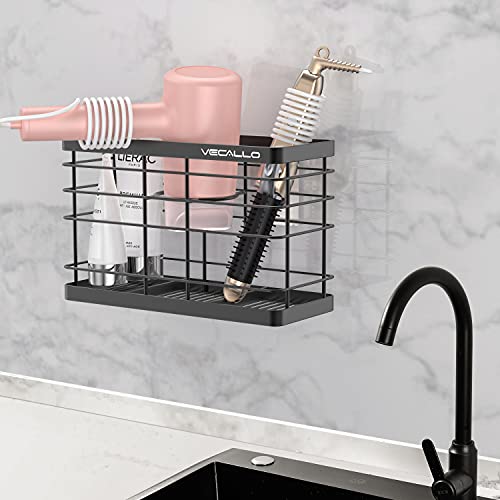 Hair Dryer Holder - Hair Tool Organizer Wall Mount/Adhesive Blow Dryer Holder/Curling iron holder Cabinet Door Bathroom Organizer for Hair Dryer, Curling Wands, Hair Straighteners Black - color: Black