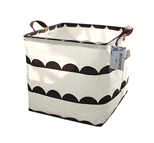 Square Storage Bins Canvas Collapsible Storage Basket with Handles Toy Organizer for Nursery, Kid's Toys, Closet & Laundry, Gift Baskets(Semicircle) - color: Semicircle