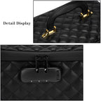 KaAutoler Portable makeup box with Lock, Large Capacity Travel Makeup Case Organizer, Makeup Bags for Girls Traveling With Handle and Divider Makeup Bag (Black) - color: Black