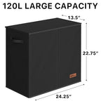 Simple Houseware Double Laundry Hamper with Lid and Removable Bags, Black - color: Black