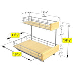 LYNK PROFESSIONAL® SELECT™ Pull Out Under Sink Kitchen Cabinet Organizer - 11.5 in. x 18 inch deep Drawer - Sliding Shelf Organizer and Undersink Storage Shelves - Lifetime Ltd. Warranty – Chrome - color: 11.5"W x 18"D Wood