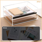 SANRUI Acrylic Paper Tray Organizer for Desk,Desk Organizers and Accessories,2 Pack Stackable Paper Organizer for Letter,Documents,Books,Magazines Crystal-Clear File Organizer - style: A4 Horizontal File Trays 2 Tier