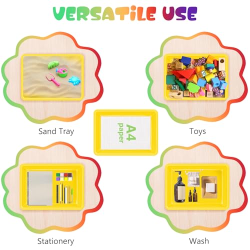 ShineMe Plastic Paper Trays for Classroom, 6 Pack Colorful Classroom Turn in Bins, Thick and Sturdy A4 Letter Size Flat Storage Trays for Classroom Organization and Storage - color: Rainbow Color