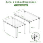 Delamu Clear Kitchen Cabinet Organizer, Set of 2 Acrylic Shelf Organizer for Cupboard Organizers and Storage, Stackable Cabinet Shelf for Plate, Dish, Bowl, Cup & Mug, 11.7" W x 7.7" D x 6.3" H - size: Set of 2