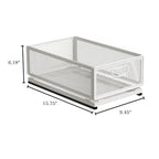 Sliding Cabinet Basket Organizer Drawer Self Adhesive Slide out Pantry Shelves Heavy Duty Carbon Steel Slide Cabinet Storage Basket with Handle for Bathroom Kitchen Home - size: Extended Medium