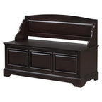 Knocbel Rustic Entry Storage Bench with Hidden Compartments and Removable Cushion, Wooden Entryway Hallway Foyer Shoe Bench Bedroom End of Bed Bench (Espresso and Beige) - color: Espresso and Beige