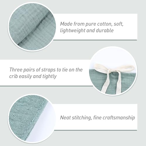 Cinaci 2pcs Cotton Pram Stroller Caddy Baby Crib Hanging Organizers Storage Pockets Nappy Diaper Bags Bedside Pockets for Milk Bottle/Soothing Toys/Wipes (Green Set) - color: Green and Blue Set