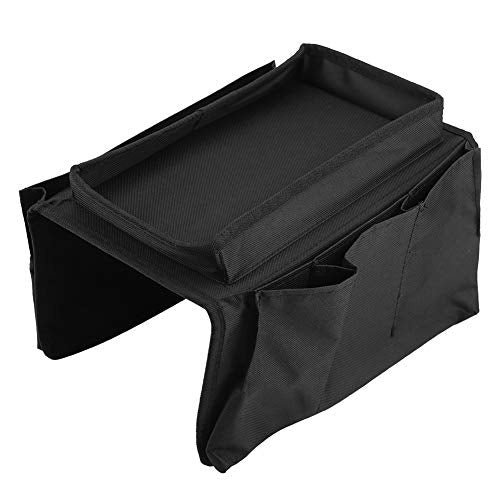 Armchair Caddy, Couch Caddy Chair Side Pocket Organizer Arm Chair Organizer Chair Arm Organizer Sofa Remote Control Holder(Black) - color: Black