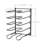 JAQ Pots and Pans Organizer, 13.18 inch Heavy Duty Pot Lids Rack Holder Adjustable Height for Muffin Tins, Baking Sheets, Skillets,Cookware,Bakeware in Cabinets Shelf Countertop Pantry-Black - color: Black