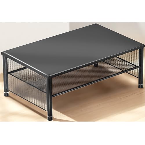 ECOLOVI 2-Tier Computer Monitor Stand Riser, Desk Organizer for Monitor, Printer & Laptop Stand, Desktop Workspace Organizers for Office Supplies(Black) - color: Black
