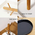 Shinpuru Key Tray & Key Bowl, Jewelry Tray with Wood 3-Tier Hanging Organizer - Multi-Functional Entryway Tray, Perfect for Key Bowl, Ring Holder, Jewelry Dish Organize (Black Oval) - color: Black Oval