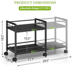 1 Pack 2-Tier Expandable Pantry Floor Organizer Cart, Rolling Pantry Storage Cart with Wheel, Adjustable Can Organizer for Kitchen Pantry, Pantry Shelves and Storage Rack for Snacks, Vegetables, Black