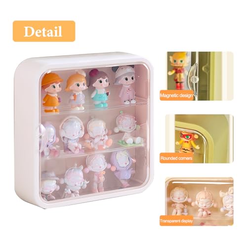Clear Display Case for Figures, Acrylic Wall Mounted or Desktop Doll Storage Box Organizer Shelf Display for Collectibles Action Figure Blind Box Figures, Dustproof Figure Display Case