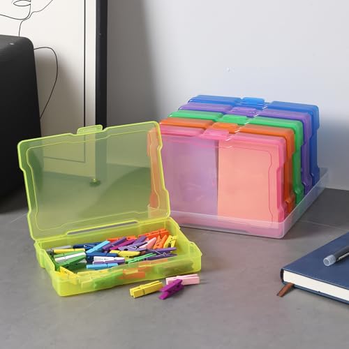 novelinks Transparent 4" x 6" Photo Storage Boxes, 6 Inner Photo Organizer Cases with Tray, Picture Storage Containers for 4x6 Prints, Craft & Memory Card Sorting Box (Color 2Pack) - color: Multi-colored 2 Pack