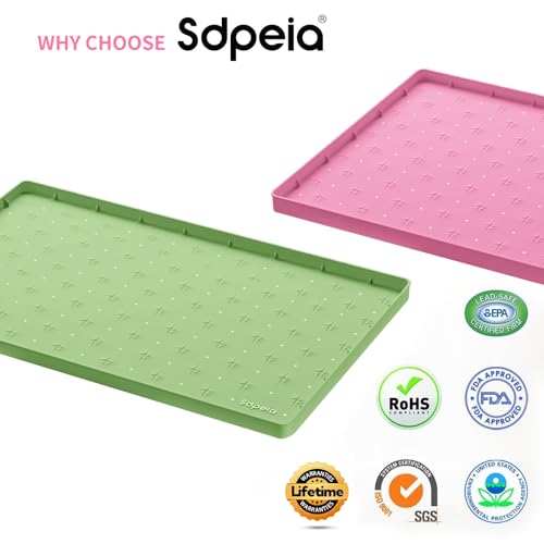 Sdpeia Under Sink Mat 22"×14" Waterproof Silicone Cabinet Liner & Sink Protector for Kitchen & Bathroom, Multi-Purpose Organizers Tray for Pets, Laundry, Cat Litter Mat - color: Avocado Green, size: 14"W x 22"L