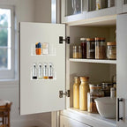 Acrylic Spice Rack Wall Mount-6 Inch, Clear Spice Shelf Storage Holder, 4 Pack Hanging Seasoning Rack Organizer for Cabinet Door, Cupboard or Wall Kitchen (Adhesive or Screw) - size: 6"- 4 Pack