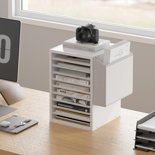 Unionly Office Mail Sorter, Wooden Paper Organizer with Storage Bag, 10 Tier Adjustable Classroom Mailbox, Removable Classroom Organization, Teacher Desk Organization for Office, Study, White - color: White, size: 10 Slots