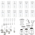 Measuring Cup and Spoon Organizer, 12 Pack Adhesive White Stainless Steel Hooks for Hanging with 6 Kitchen Conversion Chart Stickers, Kitchen Hooks for Space Saving Storage - style: 12 Pcs White Stainless Steel Hooks with Stickers