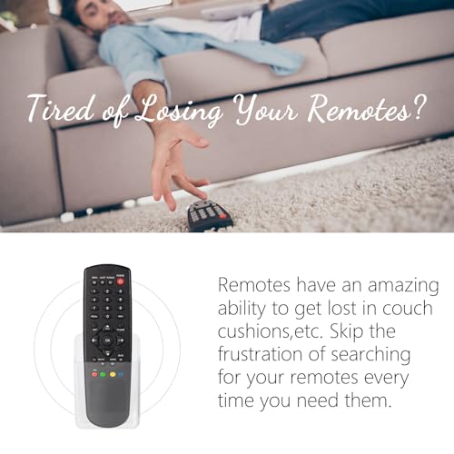 4 Pcs Remote Control Holder Wall Mount, TV Controller Holder, Self Adhesive Remote Holder, Wall Pen Holder Storage Accessories for Home Office School（Clear） - color: Clear&4Pcs
