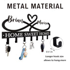 Dyoart Personalized Couple's Name Key Rack, Wall Mounted Metal Key Holder for Housewarming Gifts,ignent Bedding - color: 01 Heart