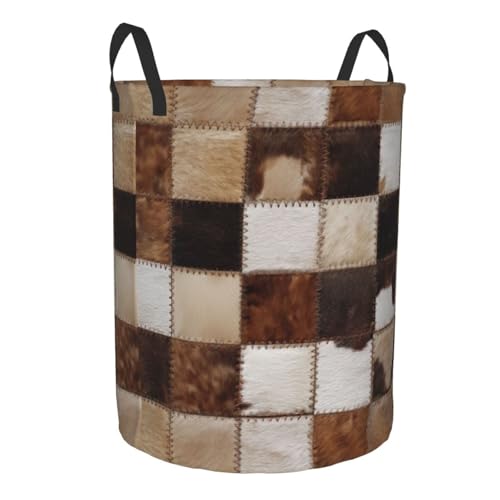 Cow Laundry Basket Storage Bin Foldable Laundry Hamper Clothes Storage Bucket Organizer 19.6x15.7 Inch For Laundry Room/Bedroom/Bathroom - color: Cow