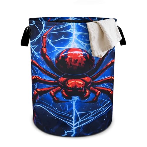 Halloween Web Laundry Basket Foldable Oxford Cloth Tote Bag Laundry Hamper Clothes Storage Bucket Organizer For Bathroom/Laundry Storage/Bedroom 19.6x15.7 Inch - color: Spider Web