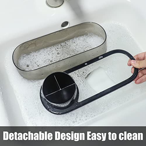 Ayswupt Black Toothbrush Holder for Bathroom,Detactable Bathroom Tray for Men,Electric Tooth Brushing Holder,Bathroom Countertop Organizer,Tooth Brush Toothpaste Caddy Storage,Vanity Sink Accessories - color: Black Toothbrush Holder
