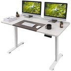 Homall Height Adjustable Electric Standing Desk, 55 x 28 Inches Stand Up Desk, Sit Stand Home Office Desk Computer Workstation with T-Shaped Metal Bracket (White) - color: White, size: 56 Inch
