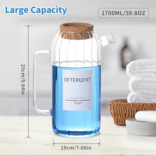 60oz Fabric Softener Dispenser,Liquid Laundry Detergent Dispenser with Lables,Laundry Detergent Container - size: 60oz-02