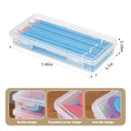 10 Pack Clear Plastic Pencil Case Pouch Box - Stackable Storage Organizer with Snap Lid for Pens, Markers, Beads, Jewelry, Stickers, Art Supplies, School Office Hobby Use, Rectangular Flat - size: Clear Rectangular Flat - 10 Pack
