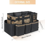 SCAVATA Wearable Cleaning Caddy, Cleaning Caddy Supplies Organizer with Handle & Shoulder Straps for Housekeepers, Under Sink & Car Cleaning Tool Organizers Bag with 4 Foldable Divider (Leopard) - color: Leopard