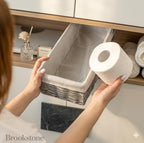 Brookstone Wicker Storage Basket Two Pack Set, Bathroom and Closet Organizers and Storage Bins with Fabric Liner, Grey - color: Grey w/ Liner (2 Pack)