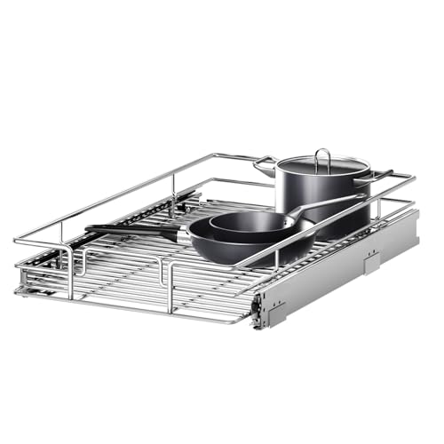 Pull Out Cabinet Organizer 12½" W x 21½" D, Heavy Duty Cabinet Pull Out Shelves, Slide Out Drawers Organization for Kitchen Cabinets Bathroom - color: 1 Tier, size: 12½"W x 21½"D
