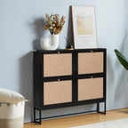 Shoe Cabinet, Shoe Storage Cabinet with 4 Flip Drawers, Freestanding Shoe Organizer Shoe Rack for Entryway, Hallway, Living Room (Black - 4 Tiers) - color: Black - 4 Tiers