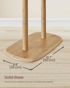 VASAGLE Coat Rack, Free Standing Coat Stand, Hall Coat Tree with 8 Hooks and Storage Shelf, 67.2 Inch Tall, for Coats, Hats, Bags, for Entryway, Hallway, Bedroom, Natural Beige URCR040N02 - color: Natural Beige, style: rectangular tray