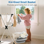Laundry Basket Collapsible, 16L Small Clothes Hamper Pop-Up Laundry Baskets with Handles, Foldable Plastic Bin Storage Containers for Clothes Baby Kids Hamper Storage Organizer for Dorm Room Bathroom - size: 16L