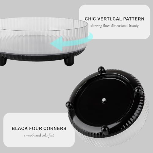 Anyoifax 360 Rotating Makeup Organizer Perfume Tray Skincare Holder Spinning Cosmetic Storage Bathroom Countertop Organizer Lazy Susan Turntable for Dresser, Vanity, Kitchen, Small Black - color: Black, size: 9"