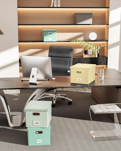 Oterri Storage File Box(New) (Cream-yellow(Leather), 1 pack), AM03118 - color: Cream-yellow(Leather), size: 1 pack