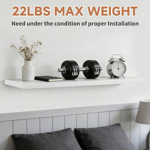 Easy Install Floating Shelves, 15.7 Inch Wall Mounted Wooden Shelf, Small Hanging Shelf for Home Decor, Books and Storage, Organizer for Bedroom, Bathroom, Kitchen, Set of 3, White - color: White, size: 15.7IN