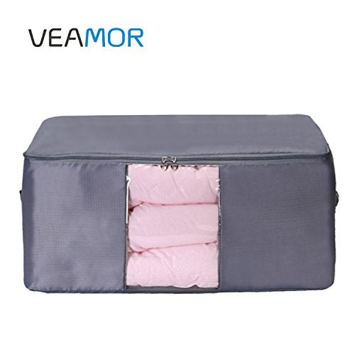 Comforter Storage Bags Pack of 2,Pillow Beddings/Blanket Clothes Organizer Storage Containers with Zippers,Breathable and Moistureproof(Grey 2pcs, XXL) - color: Grey 2pcs, size: XXL